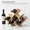 KIRIGEN Wooden 8-Bottle Wine Rack, 3-Tier Countertop Wine Bottle Holder for Cabinets, Bar Cart, Kitchen Counter, Pantry, Dining Room, Wood Stain, 16.73 x 5.91 x 11.14 in, XHJJ3-NA