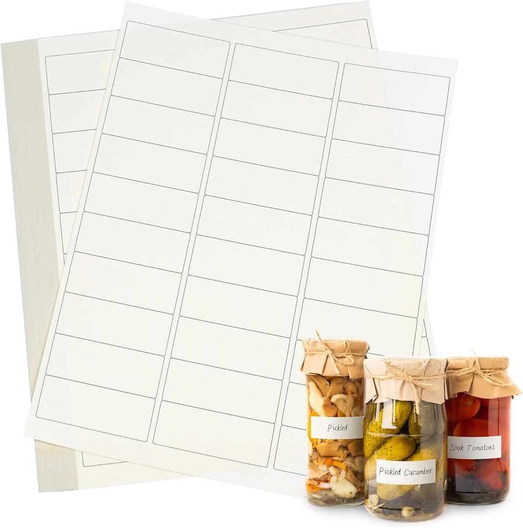 L LIKED Dissolvable Food Labels Printable,1" X 2-5/8"Customizable Sticker for Laser & Inkjet Printers-25 Dissolvable Label Sheets,Total 750 Stickets Labels,No Residue