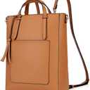 ECOSUSI Tote Bag Convertible Backpack for Women Vegan Leather Handbag Multifuction Shoulder Bag (Brown)