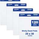 Comix Sticky Easel Pad, 25 x 30 Inches Flip Chart Paper for Teachers, Large Self Stick Easel Paper for Office School Classroom Supplies, 30 Sheets/Pad, 4 Pads/Pack