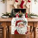 Artscope Merry Christmas Santa Claus Table Runner, Xmas Winter Snowflakes Holiday Kitchen Dining Table Decoration for Christmas Home Party Decor 13x120 Inch-Red