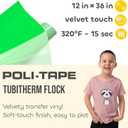 TUBITHERM Flock - Flock Heat Transfer Vinyl - 12 in x 36 in Iron-On Foil with Velvet Surface - Easy to Cut & Weed for DIY Shirts - Neon Green