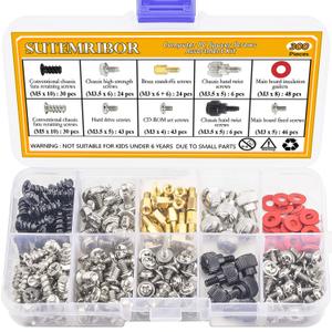300PCS Personal Computer Screw Standoffs Set Kit for Hard Drive Computer Case Motherboard Fan Power Graphics