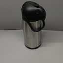 Cresimo Coffee Carafe with Pump - 102oz / 3L Airpot 12 Hours Large Hot Water Carafe, Cocoa Dispenser for Parties - Tea Flask, Insulated Stainless Steel Airpots for Hot Beverage Dispenser -Coffee Pump (Silver)