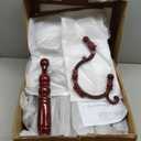 Wooden Coat Rack Freestanding, Hall Tree Hanger With Resin Hooks, Adjustable Heavy Duty Coat Rack for Hanging Clothes Bags Hats in Living Room Bedroom (coat rack, Round Base-Rosewood Color)