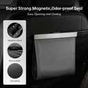 Leather Car Trash Can with Smart LED Light & Magnetic Closure, Hanging Car Trash Bag, Small Car Trash Can, Leak-Proof, Odor-Lock Car Trash Bin for Any Cars, Sedans, SUVs, Trucks, Black