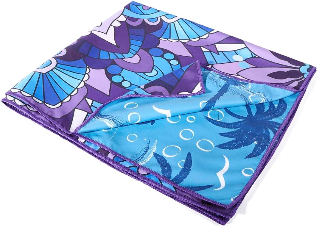 32 x 71inch Oversized Beach Towel, Purple Mandala Microfiber Beach Towels for Travel, Swimming, Yoga, Camping Vacation Essentials Adult Gift.