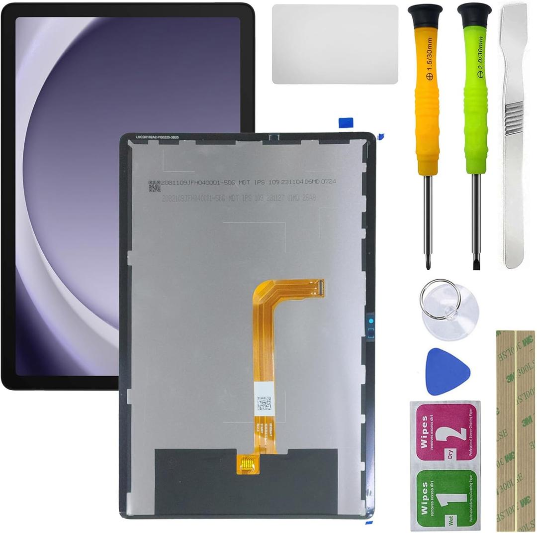 Tab A9 Plus LCD Screen Replacement for Samsung Galaxy Tablet Tab A9+ 11" Wi-Fi SM-X210 LCD Display Digitizer Touch Screen Assembly Replacement 11 inch Black+Tools
