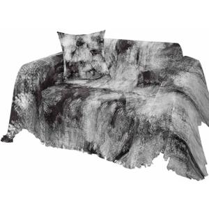 Vintage Black and White Couch Cover, Abstract Art Painting Modern Graffiti Sofa Cover for 2 Cushion Couch Sectional Couch Slipcover Throw Sofa Covers Washable Pet Couch Cover Furniture Decor, 71"x102"