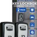 Rudy Run Key Lock Box for Outside Large Outdoor Lockbox for Keys with Code, 4-Digit Combination Hidden Safe to Hide a Key Outside, Wall Mounted Key Storage for Home, Airbnb, 2 Pack