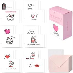 Monolike Day-by-day Card, Love for you Ver.2 - Mix 36 Mini Single cards, 36 envelopes, 36 stickers Package