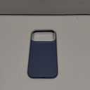 Leather Texture Metal Button Magnetic Magsafe Case for iPhone 16 Pro Max, Navy Blue