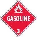 NMC DL134R National Marker Dot Placard Gasoline Sign 3, 10.75 Inches x 10.75 Inches, Rigid Plastic