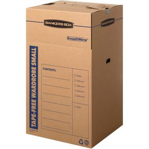Bankers Box Short Wardrobe Box 3 Pack, Tape-Free Design, 20-in x 20-in x 34-in (7710401)