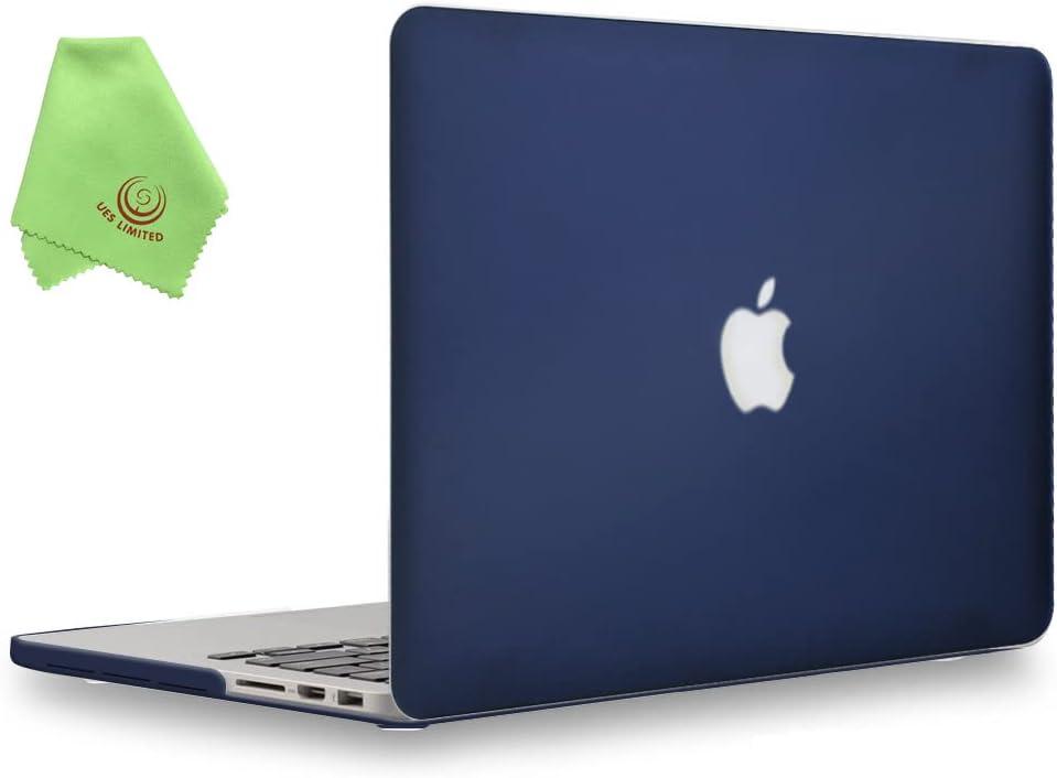 UESWILL Matte Hard Case Compatible with MacBook Pro (Retina, 13-inch, Early 2015/2014/2013/Late 2012), Model A1502 and A1425, NO CD ROM, NO Touch Bar + Microfibre Cleaning Cloth, Navy Blue