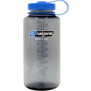 Nalgene Sustain Tritan BPA-Free Water Bottle Made with Material Derived from 50% Plastic Waste, 32 OZ, Wide Mouth,Smoke Grey