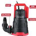 Sump Pump, 1 HP 3960GPH Submersible Utility Water Pump, Thermoplastic Portable Electric Water Removal Transfer Pump with 16.4FT Cord for Swimming Pool Basement Garden Pond Tubs Draining