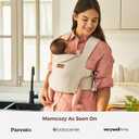 Momcozy Newborn Carrier WeeSnug- Lightweight and Cozy Comfort for 7-25 lbs, Ergonomic Cross-Back Support, Effortless to Put On, Hands-Free Baby Carrier with Lumbar Support, Khaki