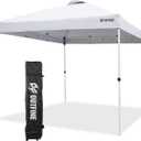 OUTFINE Pop-up Canopy 10x10 Patio Tent Instant Gazebo with Wheeled Bag, Sandbags x4, Tent Stakes x8 (Light White, 10 * 10FT)
