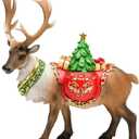SUYNYBHF Simulated Reindeer Christmas Decor, Indoor 11.6-Inch Christmas Reindeer Figurines, Desktop Deer Statue, Resin Deer Statue Home Decoration, Male (Art Deco)