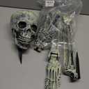 UMEELR 5 Set Skeleton Bones and Skull Halloween Decoration, Realistic Graveyard Groundbreaker Include Skeleton Stakes Skull and Arms Legs, Outdoor Yard Lawn Graveyard Ground Decor Party Supplies