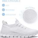 White Sneakers for Women Men Tennis Shoes Running Gym Sneaker Slip On Walking Lightweight Athletic Workout Fashion Sports Shoes White Size Women 8.5/ Men 7