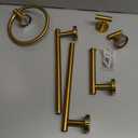 Ntipox Brushed Gold Bathroom Hardware Accessories Set 5 Piece, Stainless Steel Bath Towel Bar Set 24 Inch, Toilet Paper Holder, Towel Ring Holder, Towel Rack Set, Gold Bathroom Accessories Kit