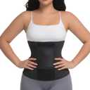 Waist Trainer Belt Waist Cincher Trimmer Ab Belt Tummy Control Body Shaper with Triple Wrap Women and Men Black (Large/38"-44")