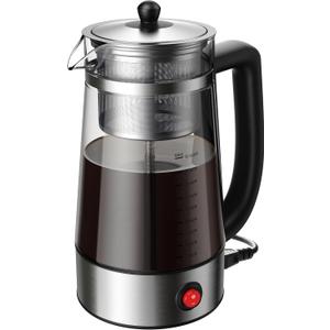 KIDISLE Percolator Coffee Pot Electric Coffee Maker, Brews 210 Cups, Auto Keep Warm, Stainless Steel Basket, Borosilicate Glass, Easy-Pour Spout, Cool-Touch Handle