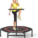 CLORIS 45'' Rebounder Trampoline for Adults - Max Load 450lbs, Trampoline with Adjustable Foam Handle Indoor/Outdoor Fitness Body Exercise (Red)