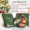 2 x Gone Fishing Christmas Ornament 2025 - Wooden Fish Ornaments for Christmas Tree, Fishing Gifts for Men, Dad, Husband, Grandpa - Fisherman Christmas Decoration, Outdoor Sports Gift Ideas