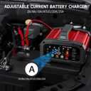Battery Charger 0-25A, Smart Car Battery Charger and Maintainer 12V/24V LiFePO4 & Lead Acid Compatible with Temperature Compensation, for Car Truck Motorcycle Lawn Mower Boat Marine RV ATV SUV