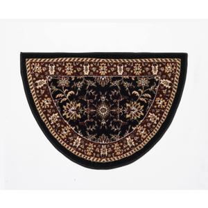 GAD Hearth Slice Fireplace Rug, Classic, Traditional, Log Cabin Decor, Accent Rug, Fire Resistant Mat, Stain Resistant, Area Rug for Bedroom, Living Room, Entryway, 2'2"x3'3" (Black/Red/Black)