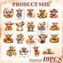 6 x JarThenaAMCS 19 Sheets Highland Cow Iron on Stickers Sunflower Inspirational Heat Transfer Decals Encouraging Cattle Printed HTV Crafts Vinyl for Clothing T-Shirts Fabric Patches DIY