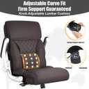 Big & Tall Ergonomic Leather Office Desk Chair with Lumbar Support | Flip-Up Armrests, 360 Swivel, Rocking Function, High Back Computer Chair, Premium Leather Coffee