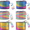100 Yards Curling Ribbon-Balloon 6PCS Ribbon-Balloon String for Art&Craft Decor,Gift Wrapping,Ribbons and Bows for Christmas New Year Birthday Gifts Supplies