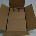 50-Pack Brown Paper Bags with Handles Bulk, 8x4.25x10.5 Inches,Medium-sized Gift Bags with Handles for Party FavorsTake-OutGrocery Shopping & RetailReusable & Durable