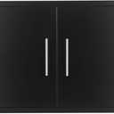 JIE JIN Outdoor Kitchen Doors 35" W X 24" H Double Doors 1.2mm Thickness Stainless Steel BBQ Access Door BBQ Island Doors Outdoor Kitchen Accessories Door for Outdoor Kitchen BBQ Island (Black)