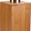 Natural Bamboo Soap and Lotion Pump Dispenser with Stainless Steel Pump, Wooden Bathroom Accessory for Home/Kitchen/Hotel 8 oz, Rectangle