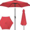 9FT Outdoor Patio Umbrella - Table Umbrella Waterprool UV Protection, Sombrillas de Patio with Push Button Tilt, Sun Umbrella for Pool, Porch, Garden, Deck, Backyard (Red)