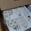 White Ceramic Christmas Village Houses,Christmas House Night Light,LED Light Up Christmas House,White Porcelain Village Town Houses with Built-in Led Lights,Christmas Town Scene Collection Buildings