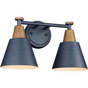 FEMILA 2-Light Bathroom Light Fixtures, Modern Bathroom Vanity Light with Hammered Metal Shade, Dark Blue Sconces Wall Lighting for Mirror Kitchen Bedroom, 4FG59B-2W Blue