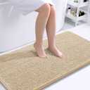OLANLY Bathroom Rugs 44x24, Extra Soft Absorbent Chenille Bath Rugs, Rubber Backing Quick Dry, Machine Washable Bath Mats for Bathroom Floor, Tub and Shower, Home Decor Accessories, Beige (44" x 24", Beige)