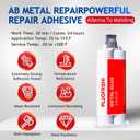 5 x Metal Glue, Heavy Duty 2 Part Epoxy Weld Adhesive, High Strength Waterproof Repair Glue for Metal, Plastic, Ceramic, Fiberglass, Glass, Wood, Automotive, Plumbing, Construction Projects(1.76oz)