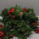 Brightown 9FT Christmas Garland with Lights, Battery Operated Prelit Garland with Pinecones, Berries, Bows, Ornaments, 100 LED White Lights, 8 Modes, Timer, for Mantle, Stairs, Fireplace, Door, Fence