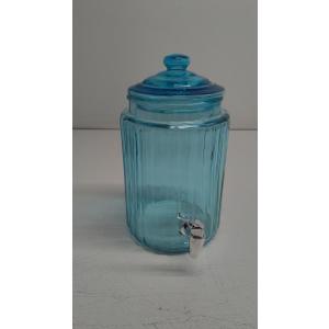 Glass Beverage Dispenser, Blue 5,8L