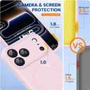 Miracase Magnetic for iPhone 17 Pro Case, Compatible with MagSafe, Integrated Silicone Camera Control Cover, 3.0mm Thicken Shockproof Drop Protection Phone Case for 17 Pro,Sand Pink