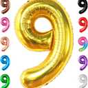 KatchOn, Giant Gold Number 9 Balloon - 40 Inch | Foil 9 Birthday Balloon for 9th Birthday Decorations | 9th Anniversary Decoration | Gold Party Decoration