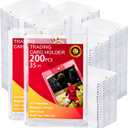 200ct Magnetic Card Holder One Touch,35pt U-V Card Protectors Hard Plastic