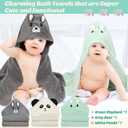 12 PCS Baby Towels, 3 PCS Soft Hooded Baby Towels & 9 PCS Washcloths, Baby Bath Towels for Newborns, Infants & Toddlers- Ultra Absorbent, Cute Baby Towel Gift for Boys & Girls